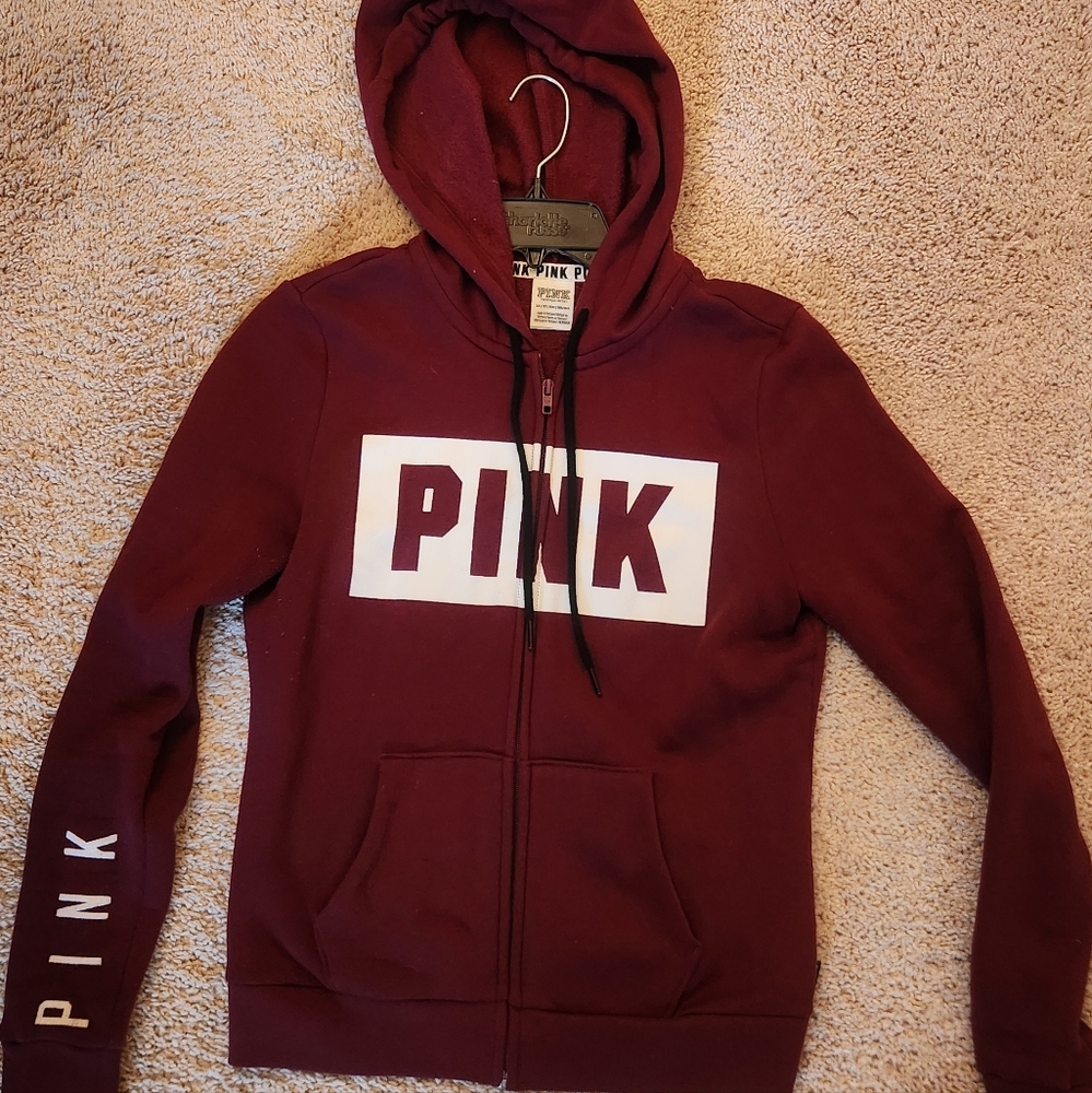 Women's Pink Burgundy Hoodie Size XSmall - Picture 1 of 5